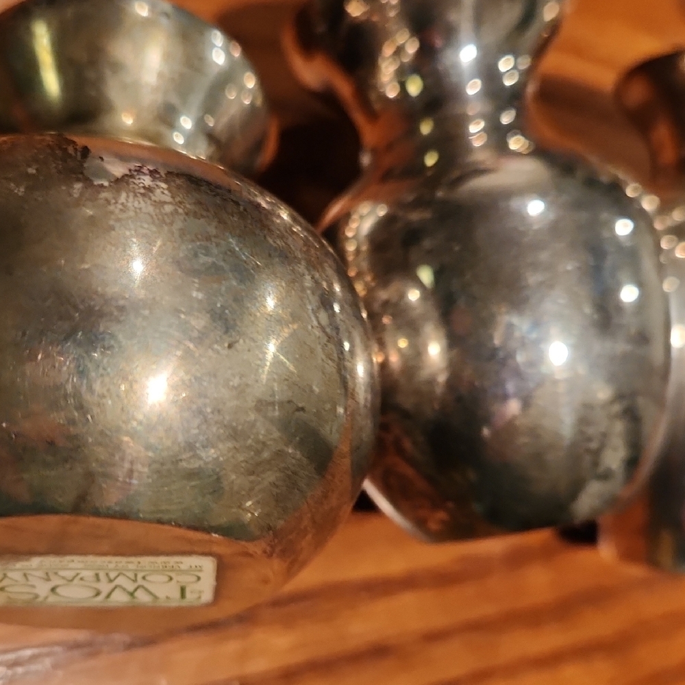 Two's Company Vintage Silver Vase Trio - Picture 8 of 8